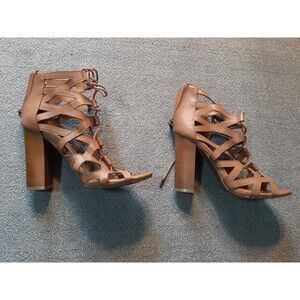 Baxboo Platform Heel Size 7 Womens Brown Shoes